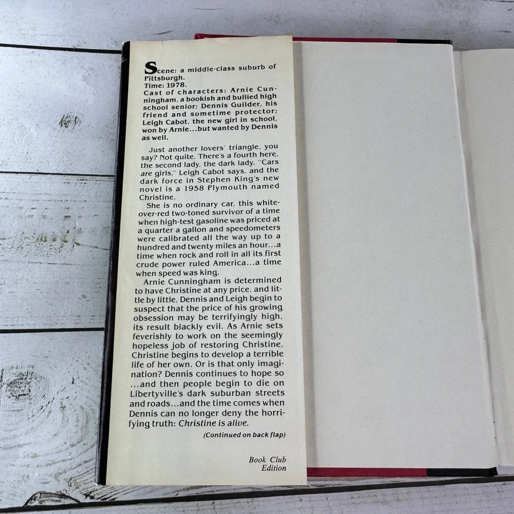 Christine Stephen King 1983 Book Club Edition Horror Novel Viking